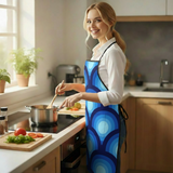 Retro Midcentury Peacock Eye Design Unisex Apron with Front Pocket