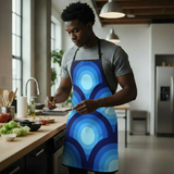 Retro Midcentury Peacock Eye Design Unisex Apron with Front Pocket