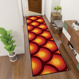 Retro 70s Runner Rug – Midcentury Yellow Red Orange | Multiple Sizes Non-Slip Polyester