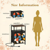 Retro 60s Bedside Table - Cabinet with Charging Station & Drawers