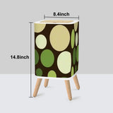 Retro 70s Style Trash Can: Mid-Century Modern Polka Dot Wastebasket