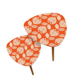 Triangle 60s Retro Tripod Nesting Table Set, Flowers on Red