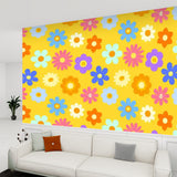Retro Hippie Flower Power Stick & Peel Wallpaper: Micentury Floral Removable