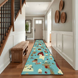 Retro Winter Animals Runner Rug 24" × 120" – Christmas Hallway Decor
