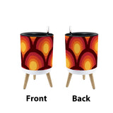 70s Retro Nordic Style Plant Pot with Wooden Legs: Yellow Orange Red