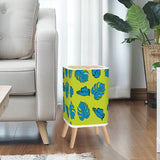 Scandi Retro Square Small Trash Can with Lid, Chartreuse Green