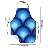 Retro Midcentury Peacock Eye Design Unisex Apron with Front Pocket