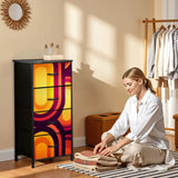 Atomic Era Storage Dresser – Midcentury Modern 4-Drawer Fabric Cabinet