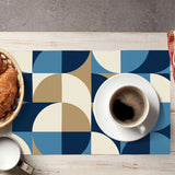 Midcentury Modern Placemats – Blue Retro Double Sided Heat Proof