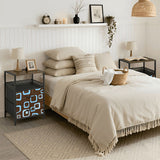 Retro 60s Midcentury Modern Bedside Table with Power Strip & 2 Drawers