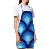 Retro Midcentury Peacock Eye Design Unisex Apron with Front Pocket