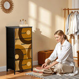 Brown Black Midcentury Modern Retro 70s Dresser – 4-Drawer Storage