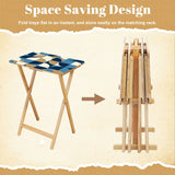 Space-Saving Wooden TV Trays Set | Midcentury Modern Design