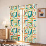 50s Vintage Grommet Curtains: Atomic Midcentury Blackout Panels