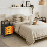 Retro 70s Bedside Table - Side Table with Power Strip & Storage Drawers