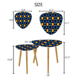 Triangle 60s Retro Tripod Nesting Table Set, Blue Orange