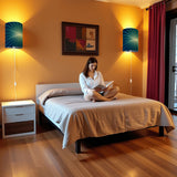 70s Retro Wall Sconces Set –  Smart LED, Sunburst Blue