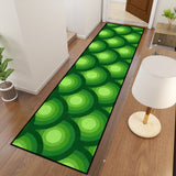 Retro 70s Runner Rug – Midcentury Green Peacock Eye | Multiple Sizes