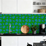 Retro Monstera Stick & Peel Wall Panel Kit: Waterproof PVC Tiles