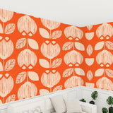 Retro 70s Stick and Peel Wallpaper: Mid-Century Modern Removable Mural