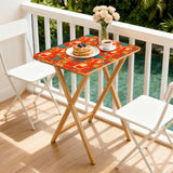 Midcentury TV Tray 4 Tables Set with Rack – Foldable Wooden Snack Tables