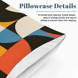 60s Geometric Retro Pattern Duvet Cover Set: Full Double Size Bedding
