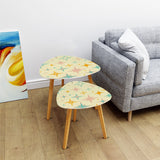 Triangle 60s Retro Tripod Nesting Table Set, Stars Celestial Vanilla