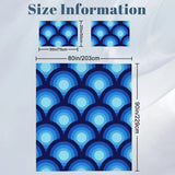 Blue Peacock Eye Pattern Comforter Set: 70s Retro Queen Size Microfiber Bedding