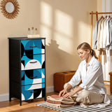 Geometric Retro 60s 4-Drawer Dresser – Lightweight Midcentury Storage