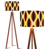 Retro Scandi Tripod Floor Lamp, 1970s geometric Brown Yellow Orange