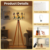 Retro Scandi Tripod Floor Lamp, Mid Century Whimsical Cat Black White