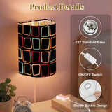 Pair of Retro Linen Shade Wall Sconces - Midcentury Modern Plug-in Lamps