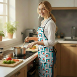 Atomic Cat Kitchen Apron – Retro 50s 60s Design with Utility Pocket