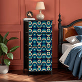 Retro 60s Blue Beige Black Fabric Drawer Dresser – MCM Steel Frame Cabinet