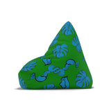 60s Retro Monstera Leaf Bean Bag Chair Cover - Blue Green Midcentury Decor, 2 sizes