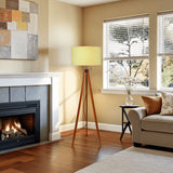 Retro Scandi Tripod Floor Lamp, Vanilla Shade