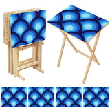 Retro Midcentury TV Tray Tables | Wooden Folding Table Set with Rack