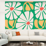 Retro Hippie 70s Stick and Peel Wallpaper: Bold Floral Removable Mural