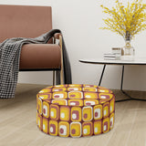 Retro 70s Orange Ottoman – Midcentury Modern Footstool Seat