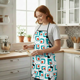 Atomic Cat Kitchen Apron – Retro 50s 60s Design with Utility Pocket