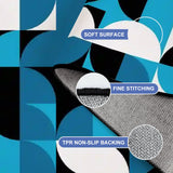 Geometric 1960s Retro Area Rug 12x9 ft – Plush Midcentury Non-Slip Carpet