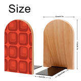 Size diagram of the Red Squares bookend: 12 cm wide, 17 cm high, base 10 by 5 cm