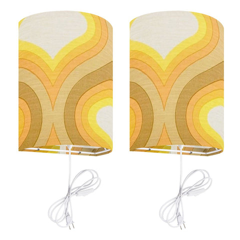 70s Retro Wall Sconces Set –  Smart LED, Yellow White