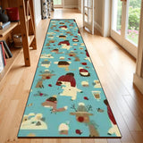 Retro Winter Animals Runner Rug 24" × 120" – Christmas Hallway Decor