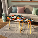 Triangle 60s Retro Tripod Nesting Table Set, Modernist Style