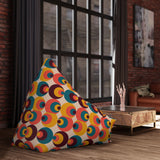 60s Retro Bean Bag Chair Cover - Lemon Decor for Lounge, Living Room, Game Rooms, White Yellow Black 2 sizes