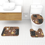 Retro 50s Style Bathroom Mat Set | Retro Midcentury 3-Piece Rugs, Geometric Pattern
