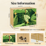 Mid Century Monstera Leaf Pattern Cabinet – Retro Storage with Hairpin Legs