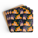 Retro 60s Cork Coaster Coaster Set | Midcentury Drinkware Accessory