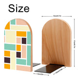 Size diagram of the Teal Peach Blocks bookend: 12 cm wide, 17 cm high, base 10 by 5 cm